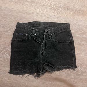 Cut off black denim shorts